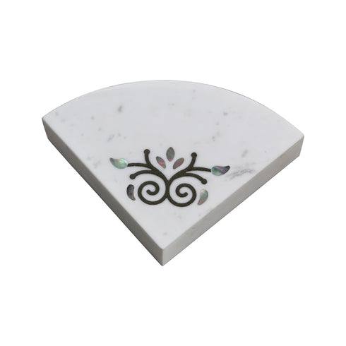 Marble Bookends with Mother of Pearl Inlay